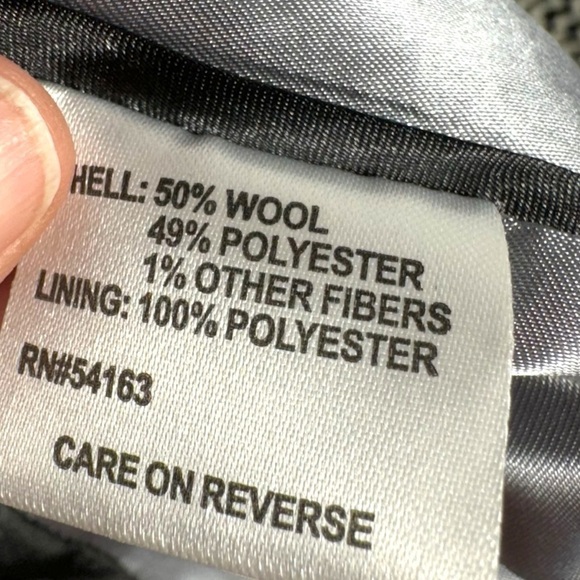 Calvin Klein Single Breasted Herringbone Wool Blend Walker Coat, Black/White, 14 - Picture 9 of 14